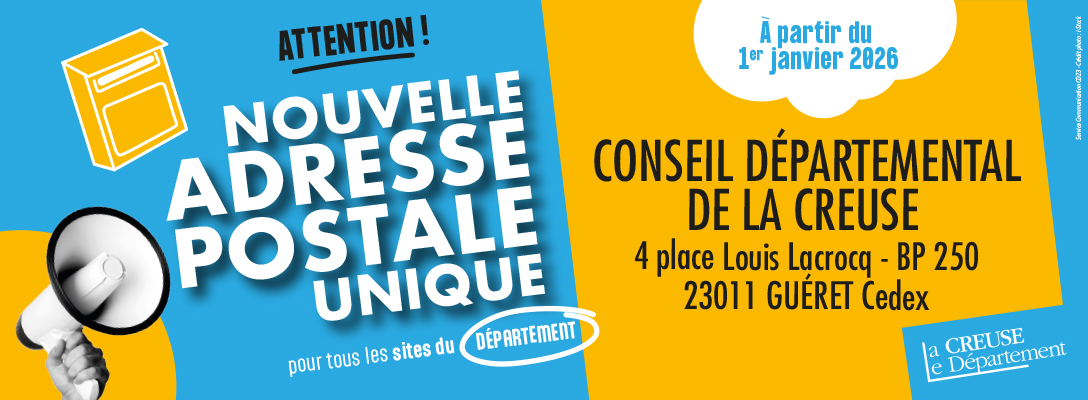 Nouvelle adresse postale unique pour le Conseil départemental